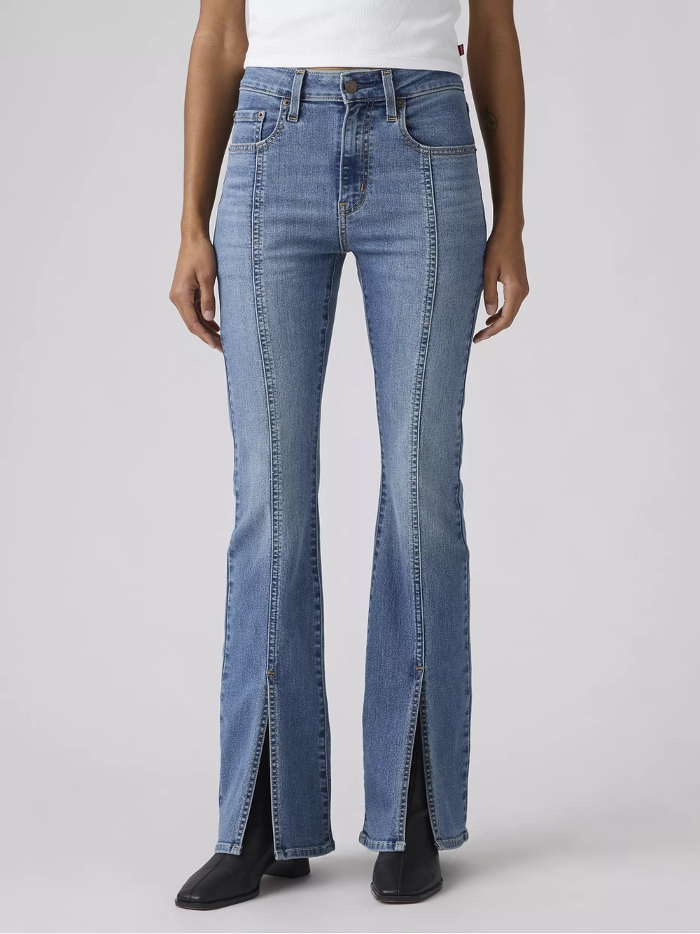 Levi’s 726 High-Rise Split Hem Flare Women’s Jeans — Light Blue 29x30